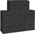 Easi Storage Cubes, 11 Inch Storage Bins, Set of 8, Foldable Fabric Cube Storage Organizer With Handles, Closet Cube Storage Bins, Collapsible Cubby Storage Organizer for Shelves,Offices, Black