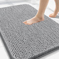 Arotive Bathroom Rugs 30x20, Extra Soft Absorbent Shaggy Chenille Bath Rugs, Machine Washable Rubber Backing Non-Slip Bath Mats for Bathroom Floor Tub and Shower, Home Decor Accessories, Light Grey