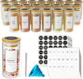 SpaceAid 24 Pcs Spice Jars with Bamboo Lids and Labels, Empty 4oz Glass Bottles, Minimalist Farmhouse Stickers with Funnel, Seasoning Containers for Spice Rack, Cabinet and Drawer
