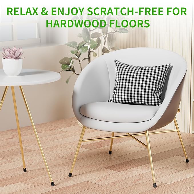 24 Pcs Extra Small Chair Leg Floor Protectors, Silicone Chair Leg Protectors for Hardwood Floors, Round Felt Pads Caps Chair Leg Covers to Protect Floors from Scratches & Noise(Black, Fit 0.35"-0.55")