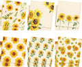 Sunnyray 12 Pcs Swedish Kitchen Dish Towels Dishcloth Reusable Sponge Cleaning Cloth Kitchen Towels Absorbent Washable Dish Cloth Drying Hand Towel(Yellow,Sunflower)