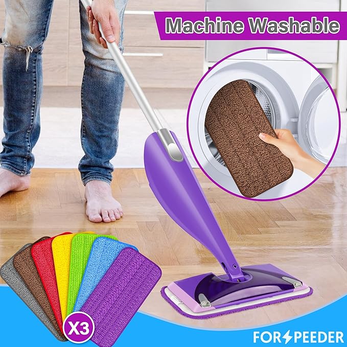 Reusable Mop Pads for Swiffer WetJet, Wet Pads Refills for 12'' Spray Mop, Microfiber Refill Machine Washable Up to 100+ Floor Cleaning for All Kinds of Floor Types, 21 Pack