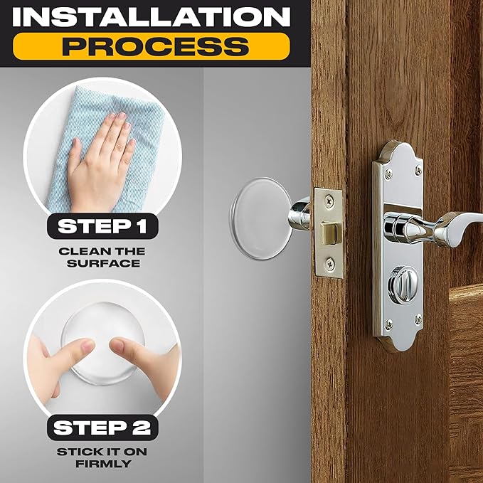 Strongest Door Stoppers for Wall 5" (3 Pack) - Self Adhesive & Discreet Home Door Knob Wall Protector -Quiet Door Bumper with Secure Adhesive -Rubber Door Stops -Shock Absorbent Door Handle Stopper