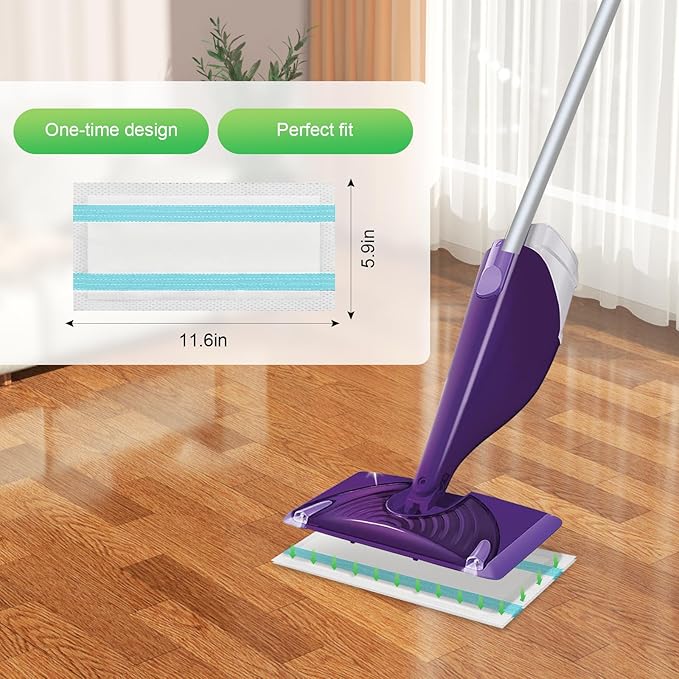 42 Count Disposable for Swiffer Wet Jet Pads for Swiffer WetJet Spray Mop, Extra Strong Dirt Locking and Water Absorbent, Powerful Stain Removal