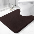 Arotive Bathroom Toilet Rugs U Shaped 20x20, Extra Soft Absorbent Shaggy Chenille Contour Bath Rugs for Toilet, Machine Washable Non-Slip Contoured Bath Mats, Brown