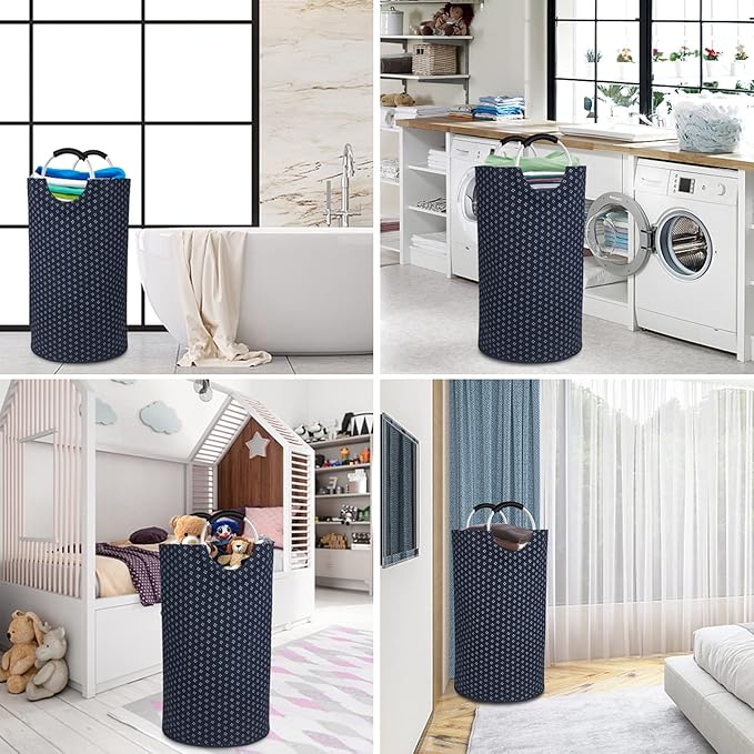 Dalykate Extra Large Laundry Basket 115L Collapsible Oxford Fabric Laundry Hamper Foldable Clothes Laundry Bag with Handles Waterproof Washing Portable Dirty Clothes Basket for College Dorm, Family