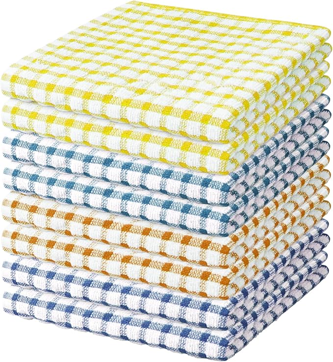 Nialnant 8 Pack Dish Cloths for Washing Dishes, 100% Cotton Reusable Cleaning Rag, Quick Drying Dish Towels for Kitchen-11 x 11 Inches