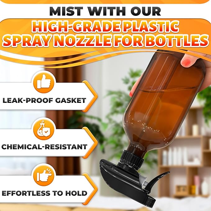 4Pcs Spray Nozzle for Bottles – Spray Bottle Nozzle Replacement for Restoring Broken Sprayers – Adjustable Tube, Mist & Stream Modes, Secure Fit Design | Home Cleaning, Garden Watering & Daily Use Kit