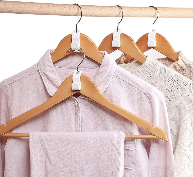 40 Pcs Clothes Hanger Connector Hooks,Closet Space Saversand Organizer Closets, Hanger Extender Clips, Cascading Hanger Hooks, Household Strong Load-Bearing Closet Hook, Clothes Hangers Space Saving
