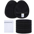 SINLAND Reusable Makeup Remover Pads For Face,Eye,Lips Microfiber Gentle Facial Cleansing Cloths for All Skin Types Friendly for Makeup Remover With Laundry Bag Black Pack of 12
