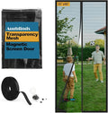 Magnetic Screen Door Mesh - Clear View Door Screen Mesh Size 32"x81" Fit Door 30 x 80 Inch,Heavy Duty Screen Door with Magnet Self-Closing & Windproof Hasp,Keep Bugs Out, Kid & Pet Friendly