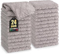 Homaxy 24 Pack Kitchen Dish Cloths (10 x 10 Inches, Grey), Super Soft and Absorbent Coral Velvet Dish Towels, Nonstick Oil Fast Drying Microfiber Cleaning Cloth, No Lint Household Dishcloths