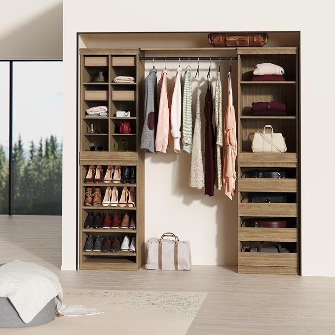 ClosetMaid Modular Storage Stackable 3-Shelf Unit, Sand