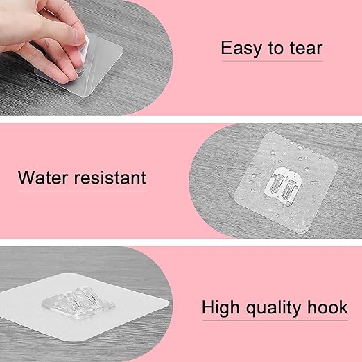 Shower Caddy Adhesive Replacement, Multipurpose Shelf Organizer Hook, Removable Mounting Squares Clear Sticky Pad Tape for Wall (20Pack)