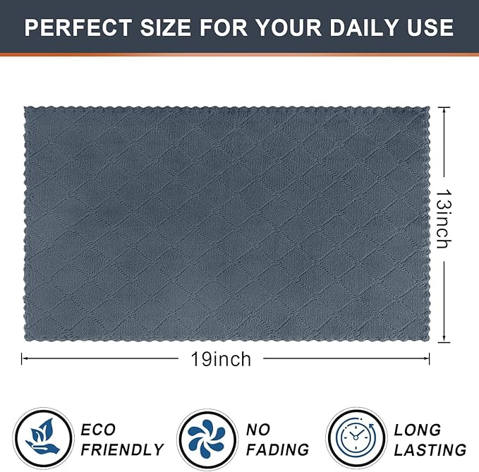 Homaxy 12 Pack Dish Towels for Kitchen (13 x 19 Inches, Dark Grey), Super Soft and Absorbent Coral Velvet Dish Cloths for Washing Dishes, Nonstick Oil Fast Drying Microfiber Cleaning Cloth
