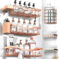 Shower Caddy Adhesive Shower Organizer 8-Pack, Rustproof Stainless Steel Bathroom Shelves, Large Capacity No-Drill Rack Storage Accessories with Soap Dish Toothbrush Holder Hooks