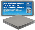 Microfiber Wholesale Premium TV Screen Cleaning Cloth Gray | 14”x14” | 3pk | Soft Microfiber Suede | XLarge Reusable | No Lint Scratch-Free Durable | Large TVs Monitors