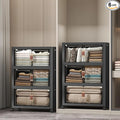 Extra Large Stackable Storage Bins with Lids & Wheels & Door, 672QT-112QT/28GAL*6Pack Foldable Collapsible Closet Organizers, Plastic containers drawers for bedroom Dorm