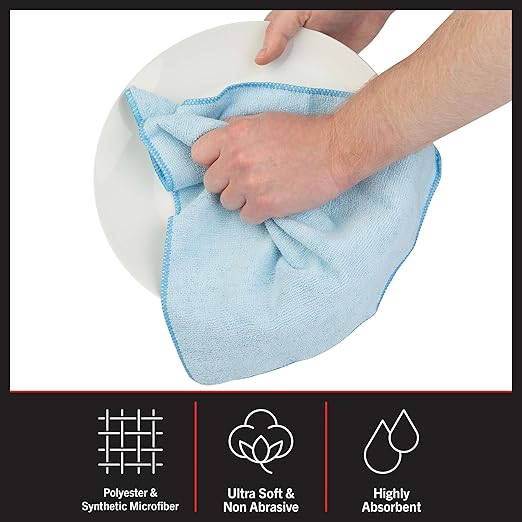 Stalwart Microfiber Cleaning Cloth Set - 24-Pack of Microfiber Towels for Cars, Home, and Kitchen - Lint-Free Absorbent 12.6-Inch Cleaning Rags