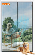 MAGZO Magnetic Screen Door Fit Door Size 32 x 76 Inch, Screen Size 34" x 77" Strong Magnets Mesh, Reinforced Fiberglass Net for Patio and Front Entrances, Gray