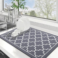 WISELIFE Dish Drying Mat Super Absorbent Drying Mat Large Dish Drying Mats for Kitchen Counter Easy Clean Dish Mat Kitchen Drying Mat16"x 24" Stylish Grey