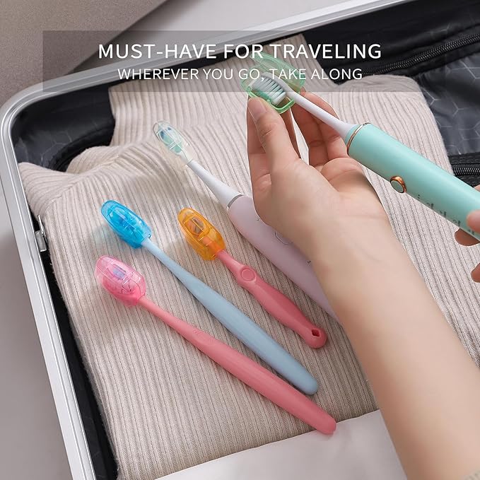 Muslish 20 Pack Toothbrush Covers, Portable Toothbrush Head Cover Caps, Toothbrush Case Protector for Home and Travel, Fits Most Manual and Electric Toothbrushes (Multicolor)