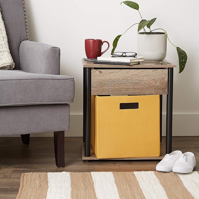 DII Collapsible Polyester Storage Cube, Solid, Lightweight and Durable, Large Square, 13x13x13, Honey Gold