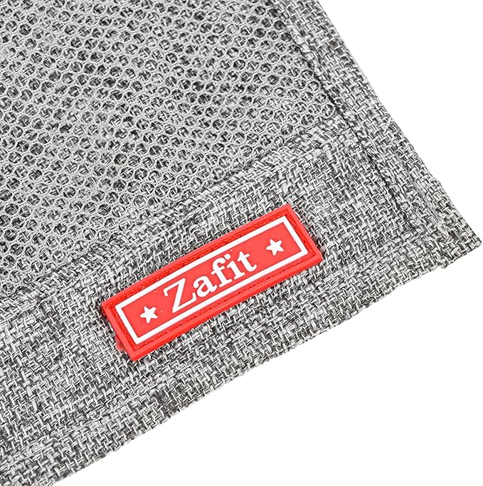 Zafit Linen 6 Pockets Bedside Caddy, Bedside Storage Organizer for Magazine, Remotes, Phone (Grey)