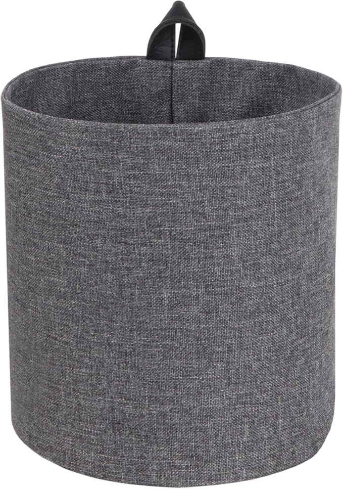 Bigso Box of Sweden Soft Hang Around Hanging Storage Basket Small | for Organizing Everyday Necessities | Collapsible Wall Hanging Storage Basket for Closets | 6.7" x 6.7" | Small | Grey