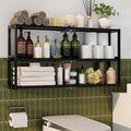 Extra Long Bathroom Organizer Storage Shelves 100% Bamboo Adjustable Height Over The Toilet Storage Floating Shelf for Wall Shower Shelf Can Placed in The Bathroom Kitchen Living Room for Multi Usage