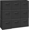 Easi Storage Cubes, 11 Inch Storage Bins, Set of 9, Foldable Fabric Cube Storage Organizer With Handles, Closet Cube Storage Bins, Collapsible Cubby Storage Organizer for Shelves,Offices, Black