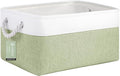 Large Storage Baskets- 15.7x11.8x8.26 inch Storage Bins for Shelves and Closet Organizing, Foldable Fabric Bin for Home Organization Clothes and Laundry (1-Pack, White&Green)