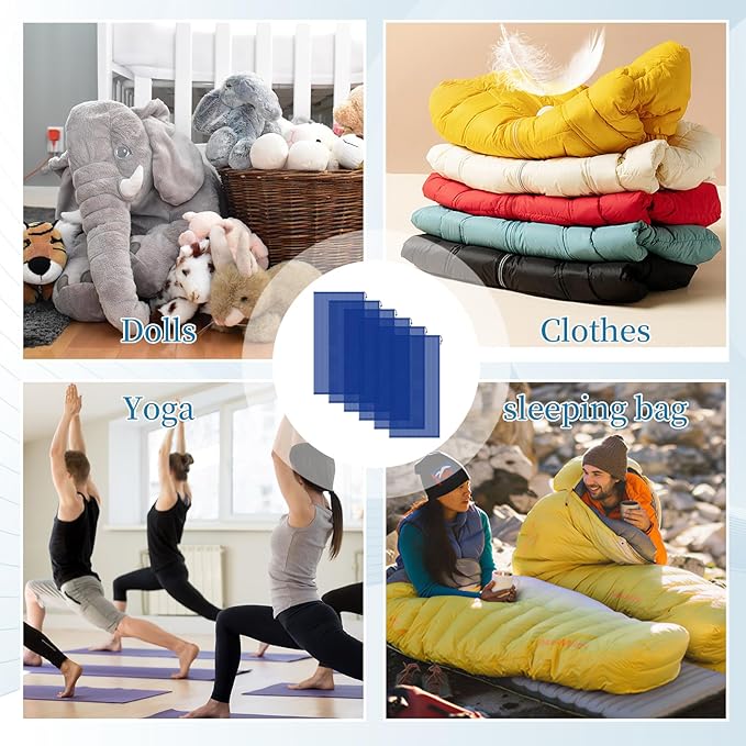 6PCS Blue Mesh Bag Drawstring, 23 x 47 Inch Net Bag with Lock, Multipurpose Storage Bags for Gym, Laundry, Balls, Beach and Toys