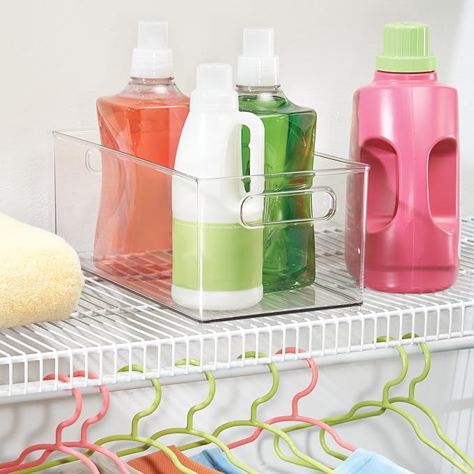 iDesign Stackable Fridge Bin - Kitchen Storage Bin for Pantry, Cabinets, or Fridge, Set of 4, Clear