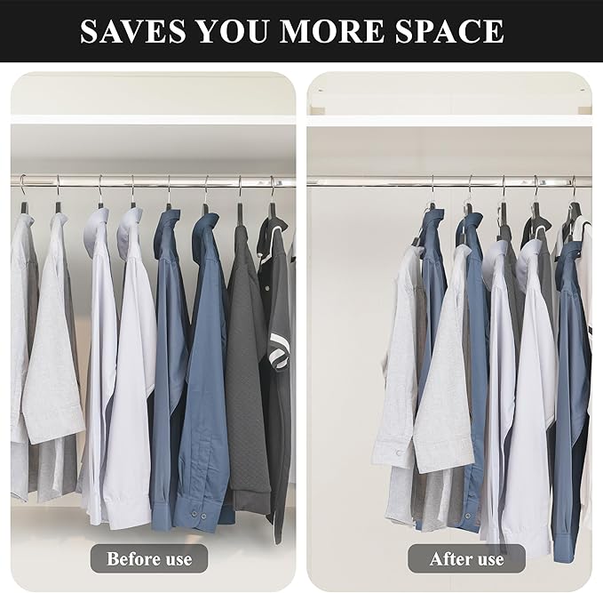 Hanger Connector Hooks – 50-Pack Clothes Hanger Connector Hooks – Space-Saving Hanger for Closet Organizer – Cascading Space Saver Hangers for Small Space Organization and Closet