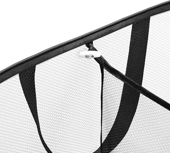 Foldable Laundry Basket - Popup and Collapsible, Durable Mesh Material, Folds for Storage, Easy Carry Handles - Great Hamper for College Dorm, Laundry Room or Travel (White-Black, 2-Compartments)
