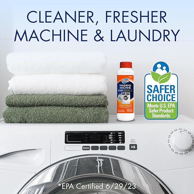 Glisten Washing Machine Cleaner, Helps Remove Odor, Buildup, and Limescale, Fresh Scent, Made in the USA, 12 Ounce Bottle, 3-Count, (Pack of 2)