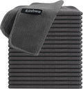 KinHwa Kitchen Washcloths for Dishes Absorbent Microfiber Dish Cloths Quick Dry Dish Rags with Poly Scour Scrub Side Ideal for Kitchen Cleaning (Gray, 8inchx8inch 20pack)