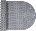 Joiyota Silicone Push Pop Bath Mat with 391 Suction Cups,33x17.3 Inch Non-Slip Tub Mat for Adults, Superior to Foldable Mats for Safety & Stability with Drain Holes, Gray Thickend Soft Shower Mat