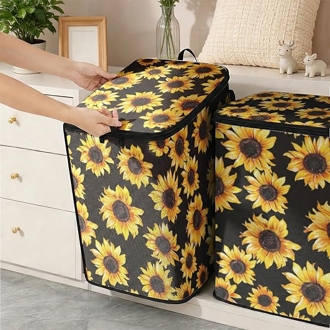 2pcs closet organizers and storage under bed,clothing blanket sweater sheet bedding comforter duvet quilt pillow toy storage bags with lids,dorm room essentials for containers 95L