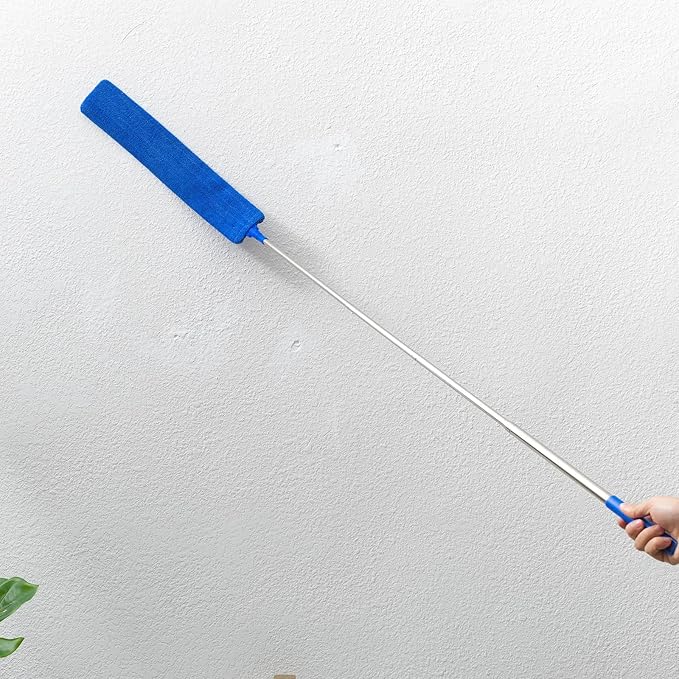 Retractable Gap Dust Cleaner Brush with Long Handle (30 to 100 inches), Cleaning Tools with 3 Microfiber Dusting Cloths, Extendable Duster for Cleaning Under Refrigerator Sofa Couch Bed Furniture