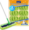 KEEPOW XL Dry Sweeping/Wet Mopping Cloths for Swiffer XL Sweeper, Reusable & Washable Microfiber Mop Pad Refills for Surface/Hardwood Floor Cleaning, 6 Pack