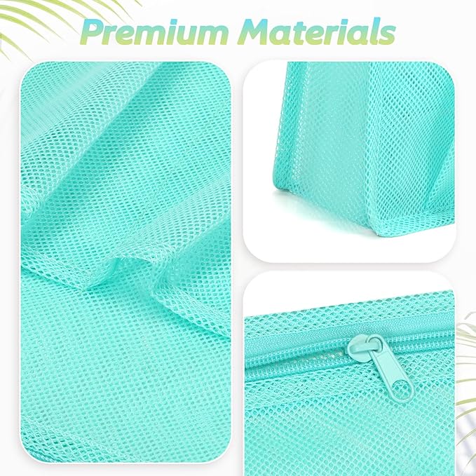 famichan Mesh Shower Caddy Portable, Gym Travel Camp Dorm Room Essentials for College Student Boy Girl, Bathroom Shower Bag - Blue
