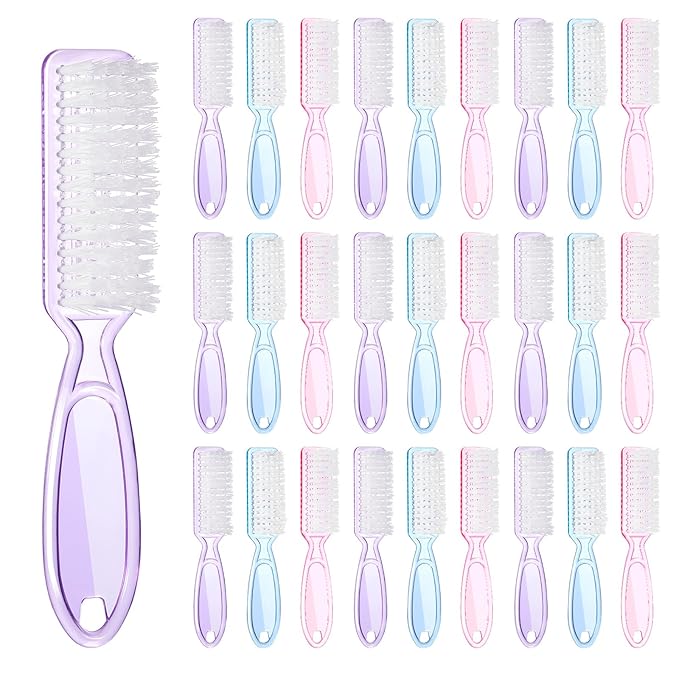 30 PCS Nail Scrubber Brush, Handle Grip Nail Brushes for Cleaning Fingernails Toenails, Finger Nail Brush Set for Cuticle Manicure Pedicure, Women Men Home Salon