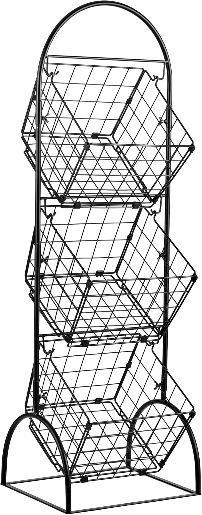 Sorbus 3-Tier Wire Market Basket Storage for Fruit, Vegetables, Toiletries, Household Items, Stylish Tiered Serving Stand for Kitchen, Bathroom Organization