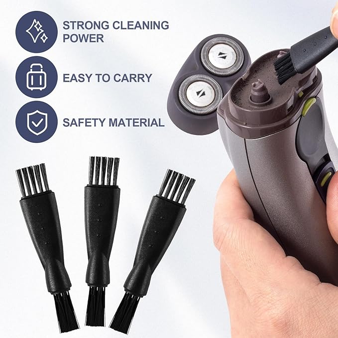 Patelai 20 Pieces Electric Shaver Cleaning Brush Small Clipper Brushes for Cleaning Razor Shaver Cleaner Black Double Sided Nylon Bristles Electric Trimmer Set Keyboard