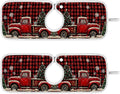 2 Pack Faucet Splash Catcher Red Truck Plaid Christmas Tree Sink Mat for Faucet Absorbent Kitchen Splash Guard Drip Catcher for Farmhouse Barthroom Bar, M