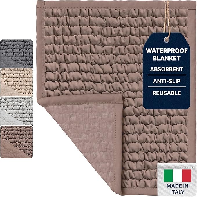 PAULATO BY GA.I.CO. Waterproof Chair Pad – 24x20 Reusable Seat Cover for Car or Wheelchair – Machine Washable Protector for Incontinence – Absorbent Changing Cushion for Elderly Care - Marsala