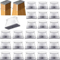 32 Pcs Rectangle Chair Leg Floor Protectors for Hardwood - Silicone Felt Furniture Pads, Scratch/Noise Reducing Covers, Large (Fit Perimeter 5" to 5-7/8")