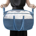 pop-up laundry basket，with Durable Handles collapsible Mesh laundry Hamper,Easy to Open and Fold,Premium Cationic Fabric… (Cationic blue)